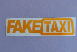 Наклейка на авто или мото FakeTaxi Жёлтая