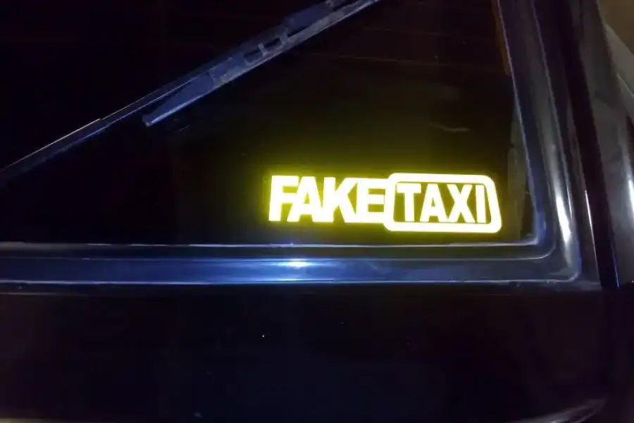 Наклейка на авто FakeTaxi светоотражающая 