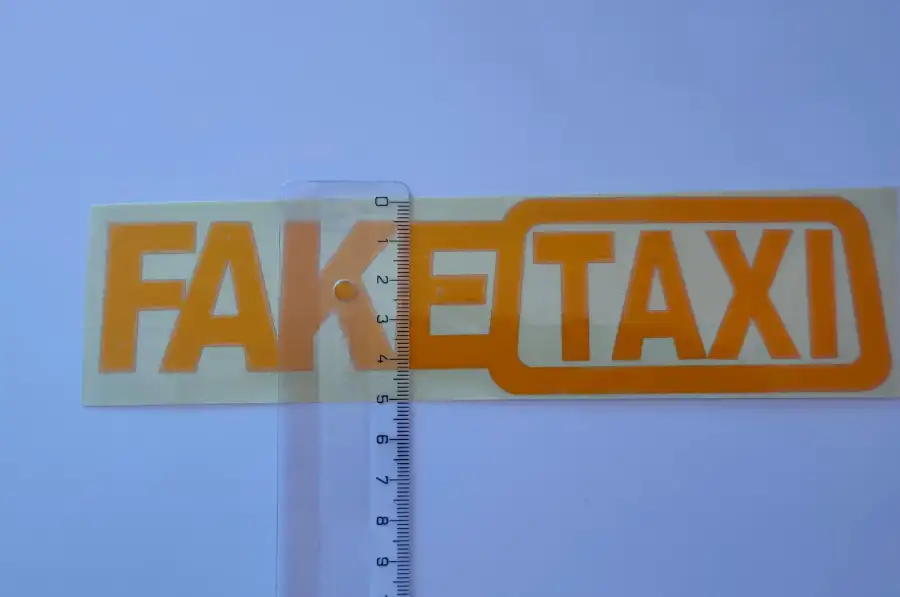 Наклейка на авто-мото FakeTaxi Жёлтая светоотражаю