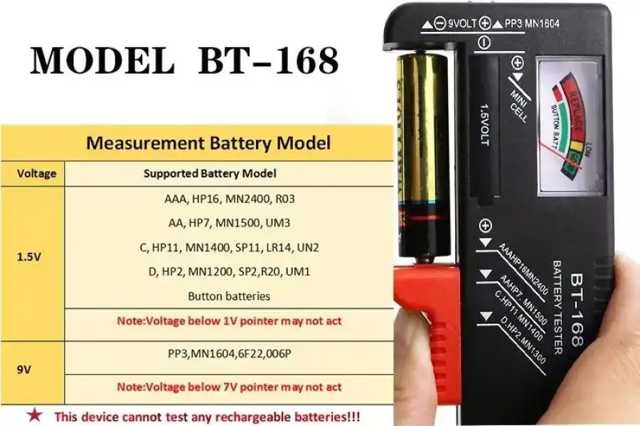 Тестер батарейок BT-168, тестер уровня заряда бата