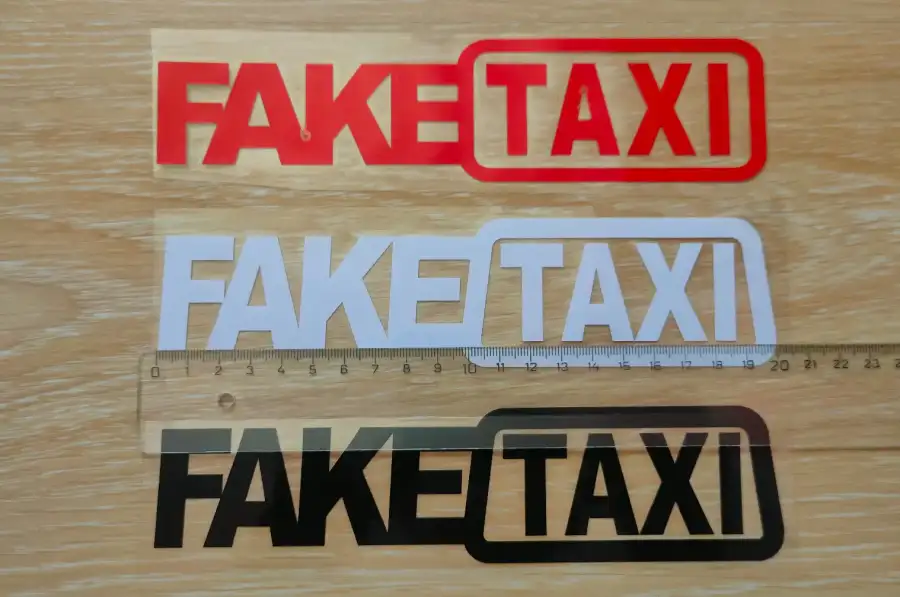 Наклейка на авто FakeTaxi Красная, Черная, Белая