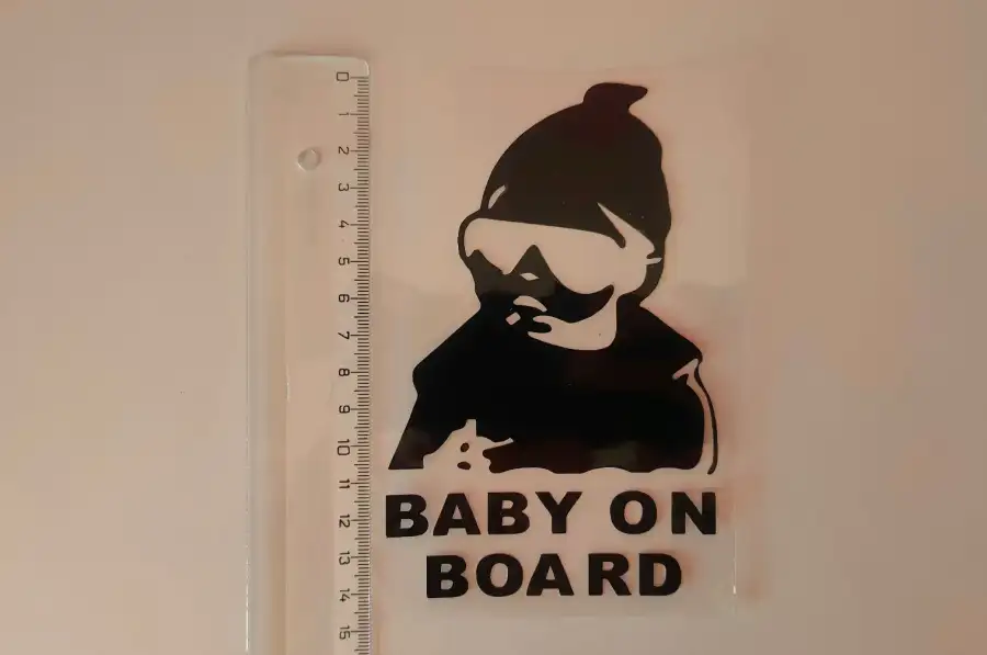 Наклейка на авто Baby on board Чёрная