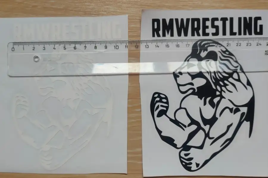 Наклейка на авто Лев rmwrestling Чёрная, Белая 