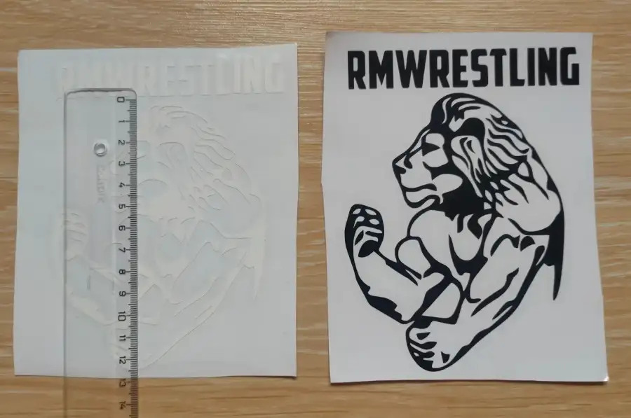 Наклейка на авто Лев rmwrestling Чёрная, Белая 