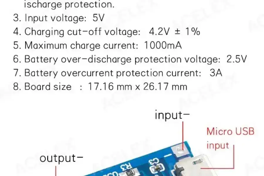 Контроллер заряда TP4056 Micro USB 1A 18650