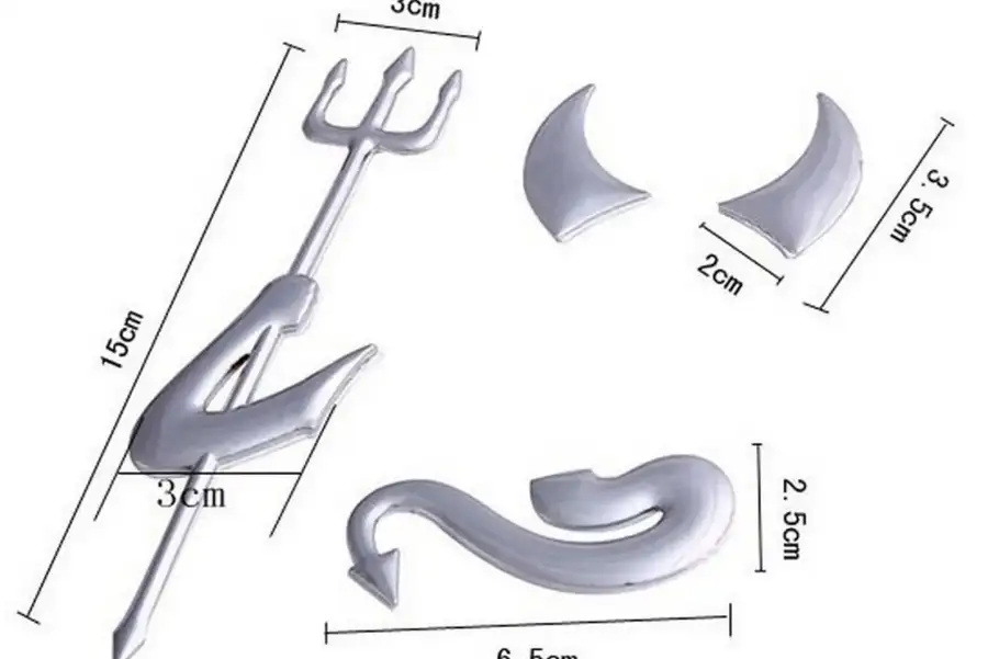 Наклейка на авто Чёртик выпуклая на эмблему авто