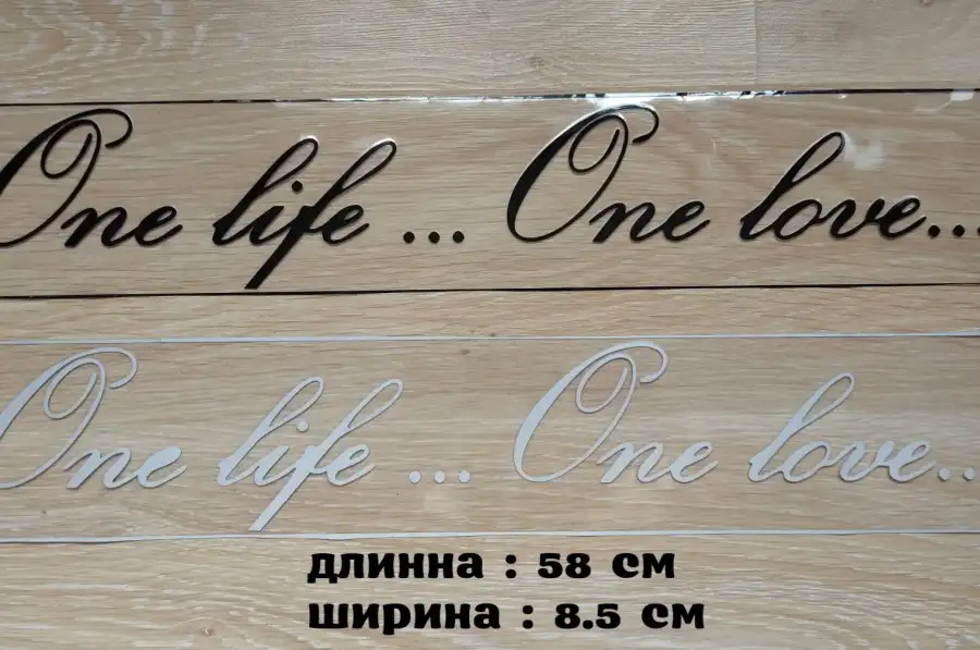 Наклейка на авто One Life...One Love