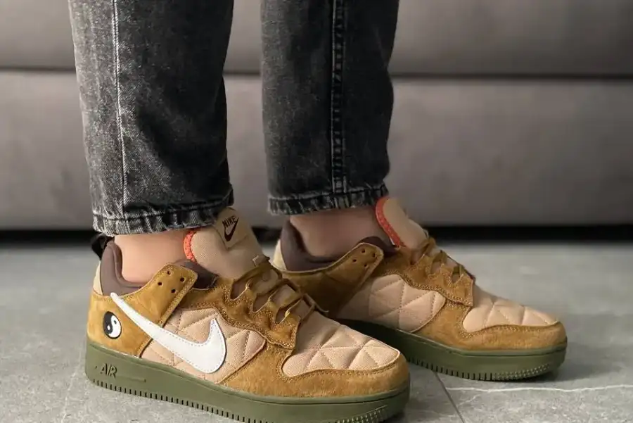 Nike Air Force low Green/brown (термо)