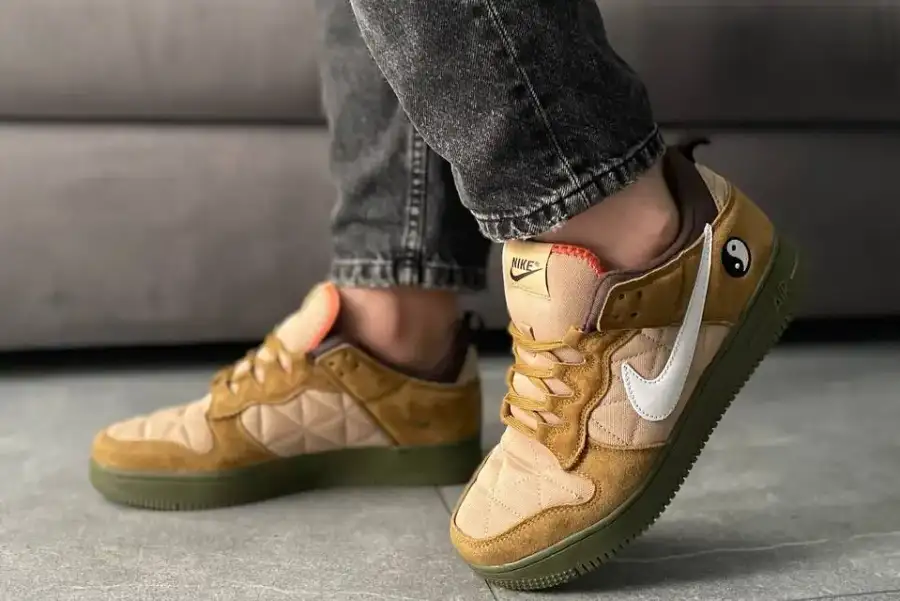 Nike Air Force low Green/brown (термо)