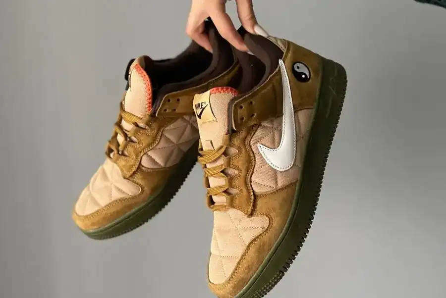 Nike Air Force low Green/brown (термо)