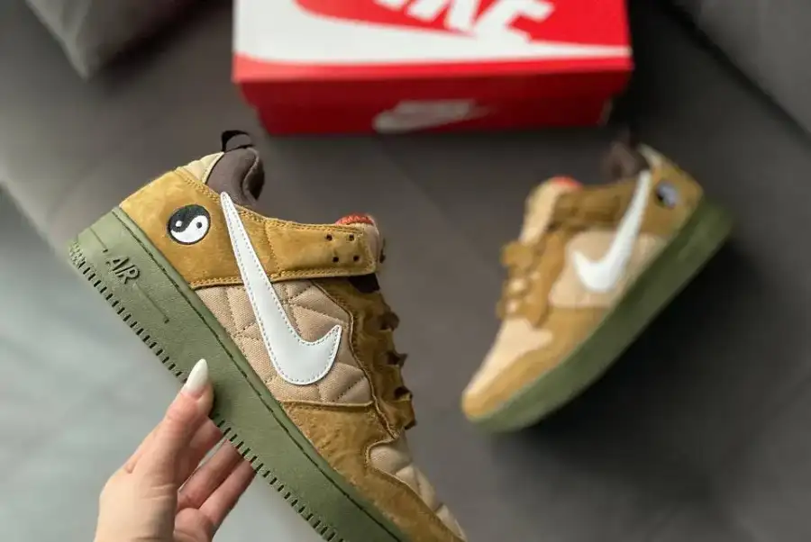 Nike Air Force low Green/brown (термо)