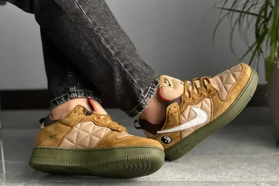 Nike Air Force low Green/brown (термо)