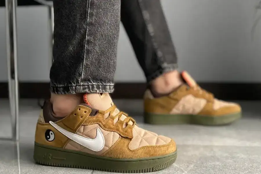 Nike Air Force low Green/brown (термо)