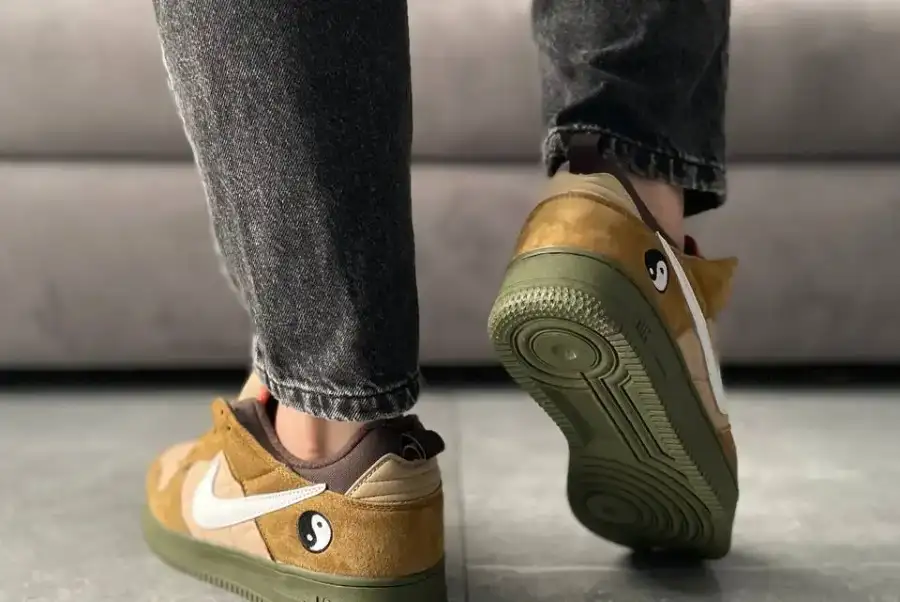 Nike Air Force low Green/brown (термо)