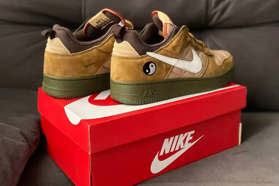 Nike Air Force low Green/brown (термо)