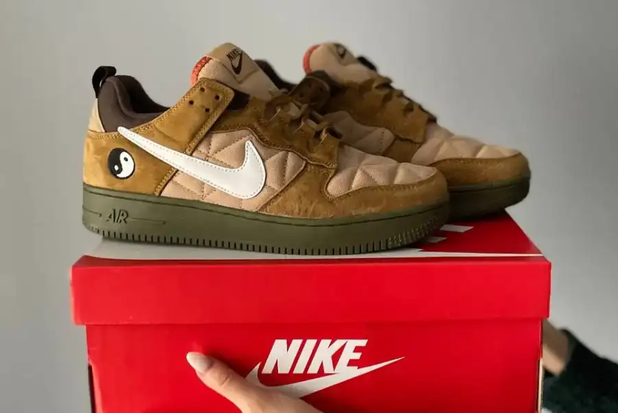 Nike Air Force low Green/brown (термо)