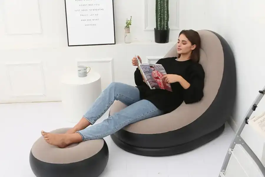 Надувне садове крісло з пуфиком Air Sofa Comfort 