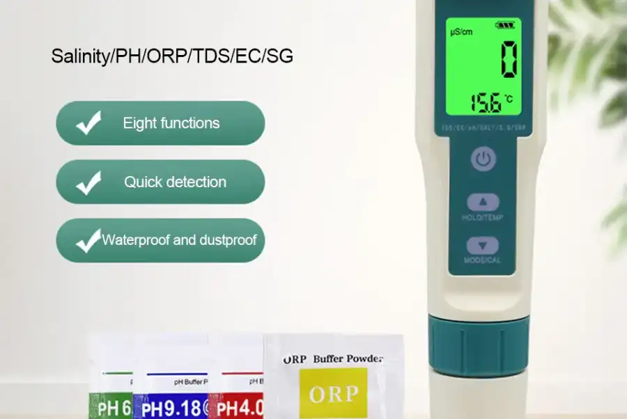 ОВП метр 7 в 1 PH TDS EC ORP Salinity S. Temp